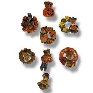 Vtg Boyd’s Bear Halloween fall themed bear pin brooch lot pumpkin 90s mom